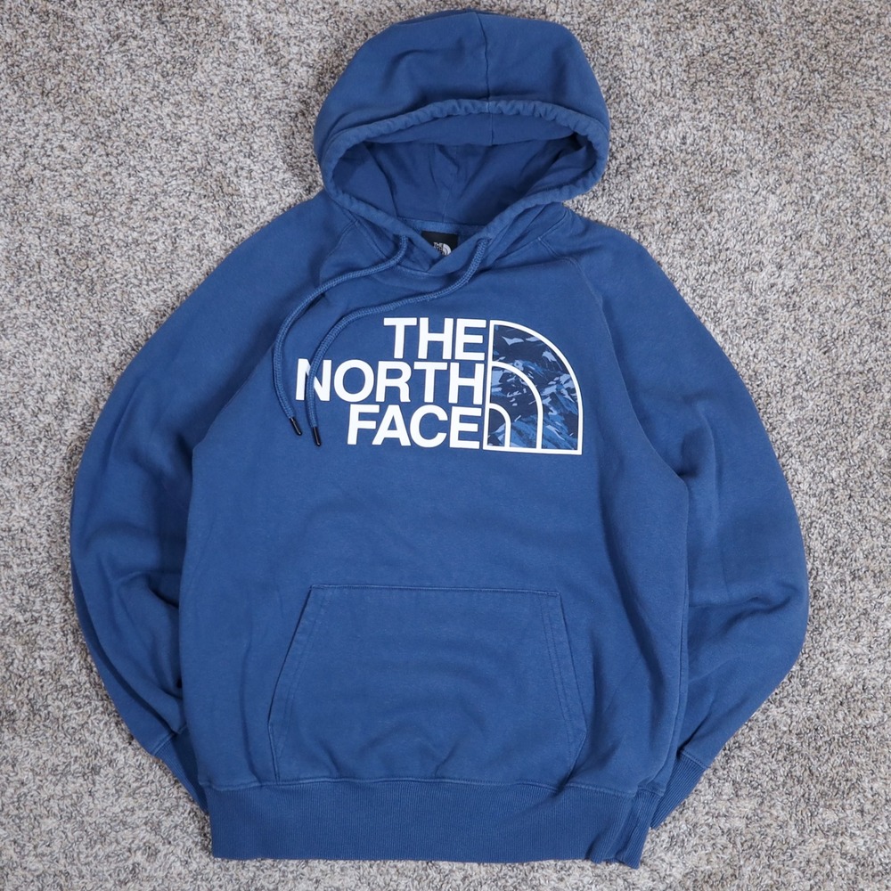 The North Face Womens Blue Half Dome Hoodie Pullover Logo Camo Graphic‎ Size S - Picture 4 of 11